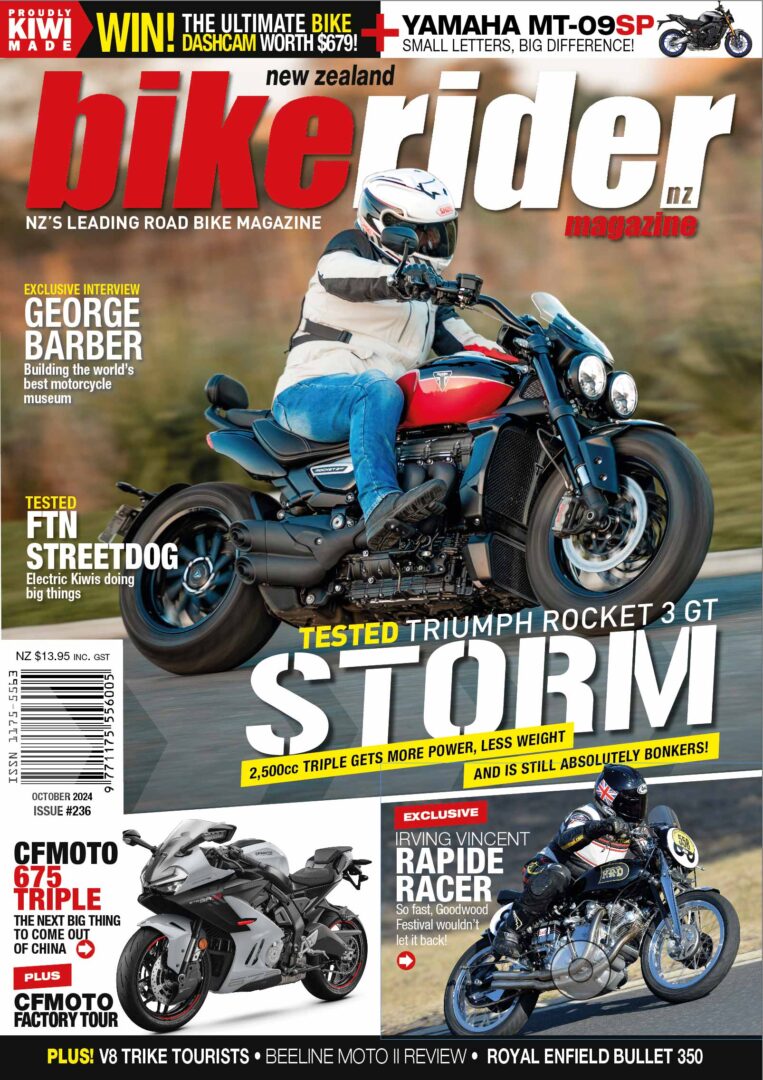 bike rider magazine, triumph rocket 3 storm gt, CFMOTO 675, Yamaha MT-09sp