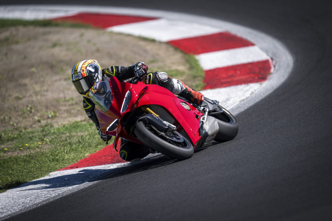 2025 Ducati Panigale V4S on the race track